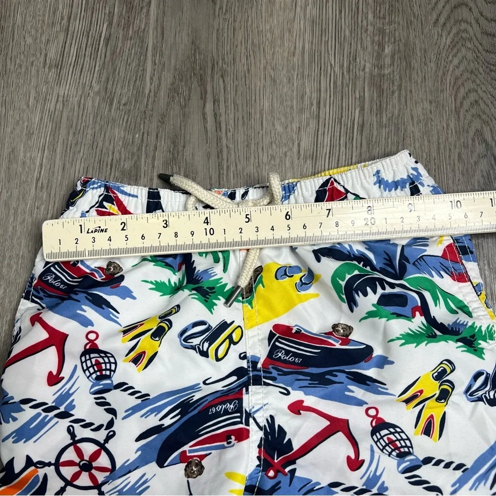 Ralph‎ Lauren Nautical Anchor Polo Bear Boats Bathing Suit Swim Trunks 24m Baby